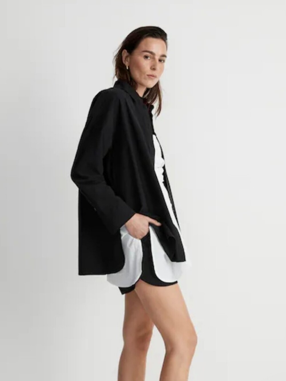 Madewell The Signature Poplin Oversized Button Down Shirt Black Size XS